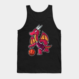 Fire Dragon Basketball Game Day Funny Team Sports B-ball product Tank Top